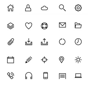 25 Sweet Line Icons PSD