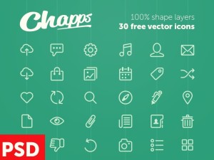 30 Line Icons Vector PSD