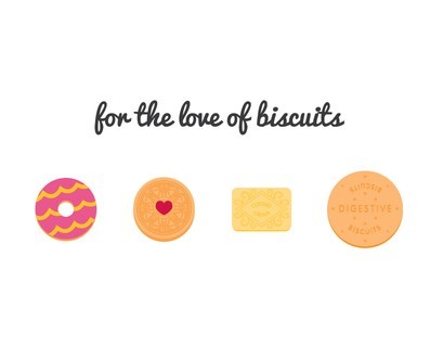 4 Sweet Biscuit Icons Vector