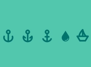 5 Flat Ocean Icons Vector PSD