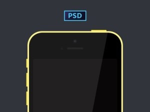 Simple Yellow iPhone 5C Template PSD