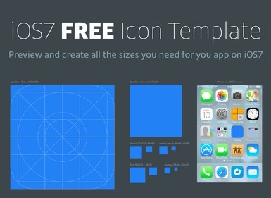 iOS7 Icon Bluepring Template PSD