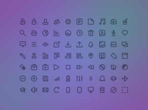 70+ Simple Line Icons PSD