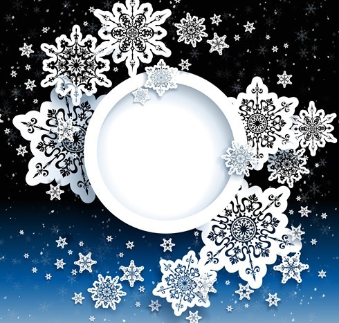 Elegant White Snowflakes Background Vector 04