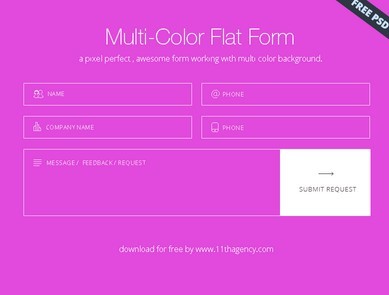 Multi-Color Flat Form UI PSD