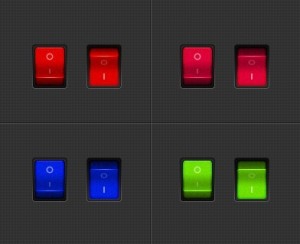 Realistic Multi-color Switch Buttons PSD