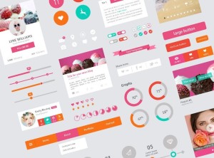 Colorful Stylish Web Flat UI Kit PSD