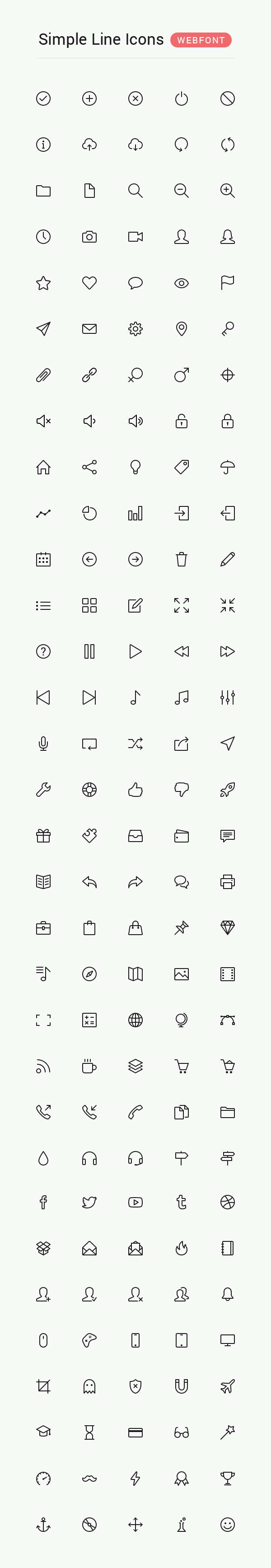 Simple Line Icons Web Font