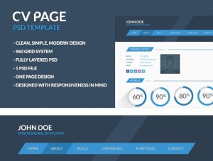 CV Page Website Template PSD