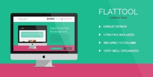 FlatTool Responsive Landing Page Template PSD