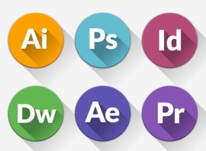 Round Flat Adobe Application Icons with Long Shadows PSD