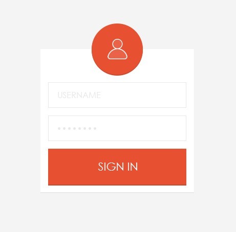 Minimal Red Flat Login Form UI PSD