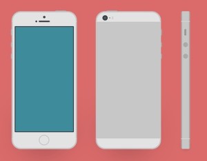 Silver iPhone 5S Mockup PSD