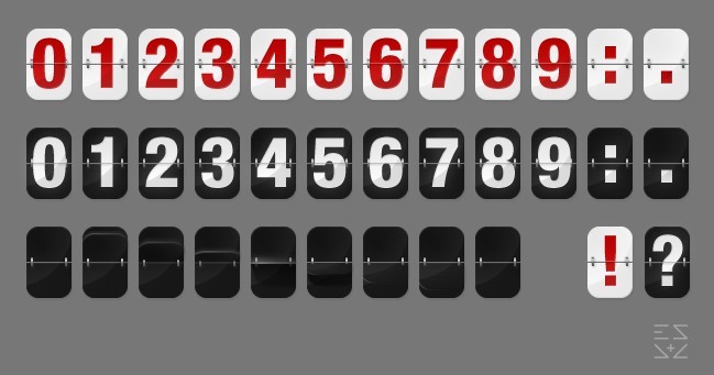 Flipboard Numbers PSD