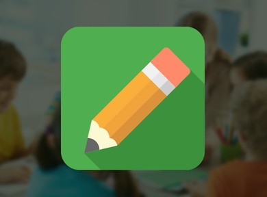 Flat Long Shadow Pencil Icon PSD