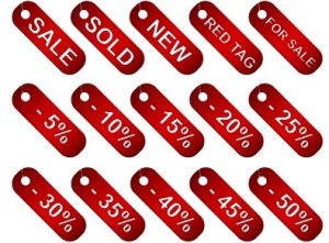 Set Of Vector Red Discount Tags