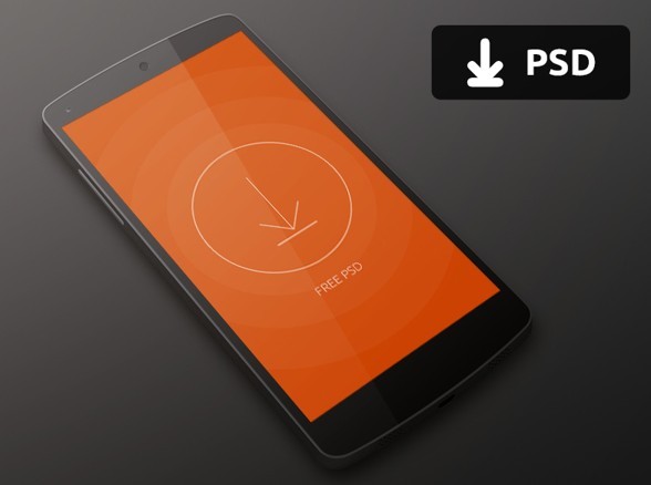 Dark Nexus 5 Mockup PSD