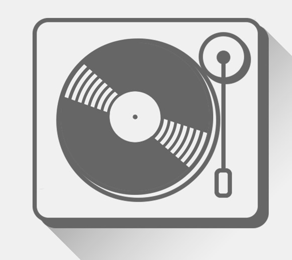 Flat Long Shadow Turntable Icon Vector