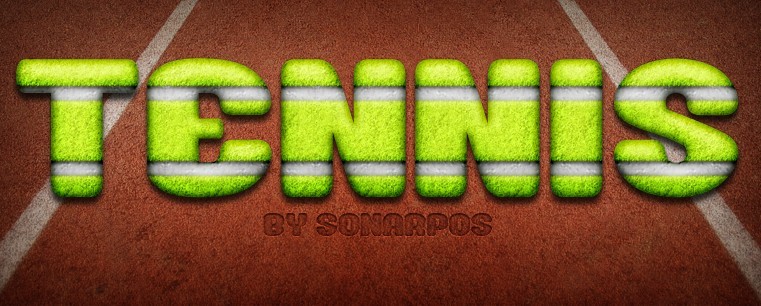 Green Tennis Text Style PSD