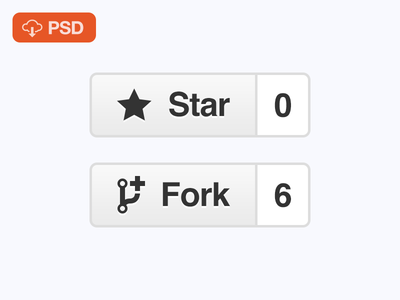 Github Star and Fork Buttons PSD