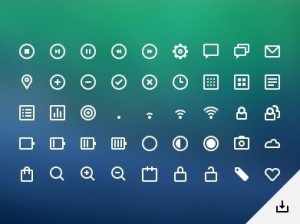 45 UI Line Icons PSD