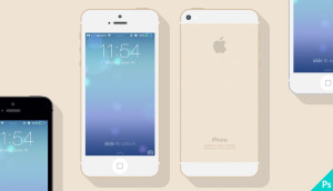 Flat iPhone 5s Mockups PSD