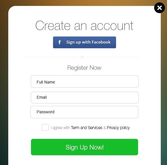 Rounded Signup Form Interface PSD