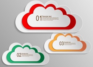 Set Of Colored Cloud Labels Vector