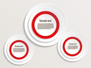 Set Of Red and White Circle Labels Vector