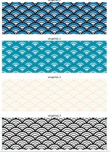 4 Colored Abstract Wave Pattern Backgrounds Vector