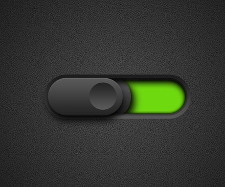 Black and Green Toggle Button PSD