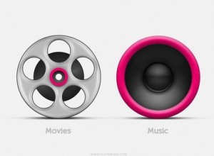 Lovely Movies and Music Icons PSD