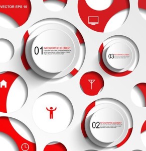 Red And White Number Labels For Infographic Design Vector 01