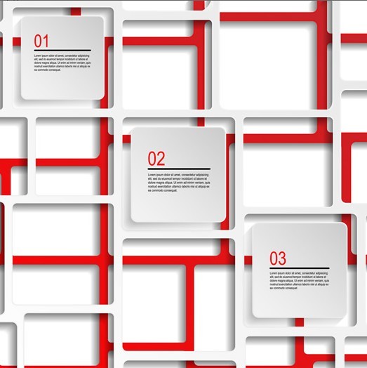 Red And White Number Labels For Infographic Design Vector 02