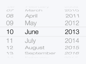 iOS 7 Date Picker UI Vector