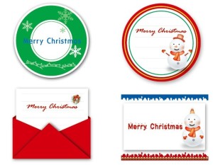 Set of Lovely Merry Christmas Labels Vector 03