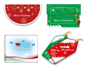 Set of Lovely Merry Christmas Labels Vector 04