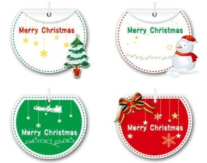 Set of Lovely Merry Christmas Labels Vector 05