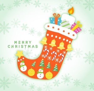 Cute Cartoon Christmas Stocking Vector