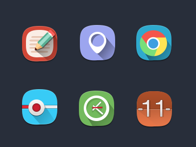 Round Flat Icons PSD