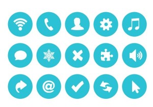 Blue Circle Buttons Flat Design PSD