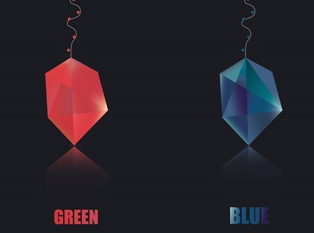 Red and Blue Gems Vector