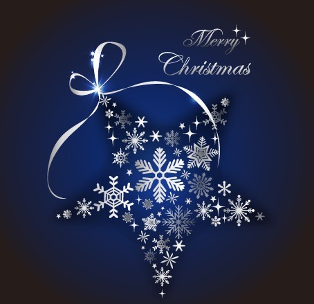 Creative Christmas Star with Ribbon Vector