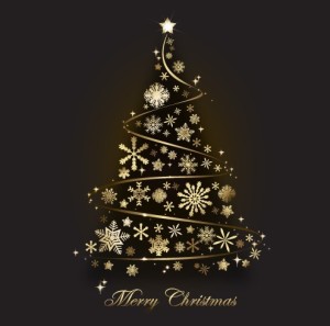 Creative Gold Christmas Tree Design Vector 01