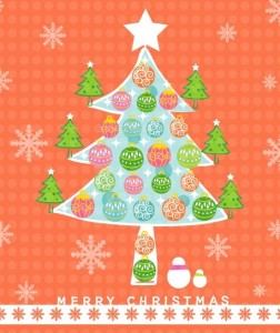 Cute Cartoon Christmas Tree Illustration Vector 02