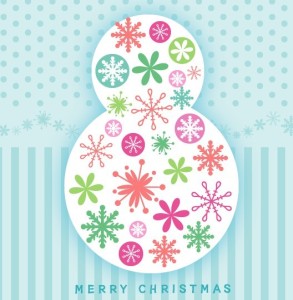 Cute Cartoon Merry Christmas Snowman Illustration Vector 02