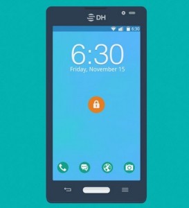 Flat Android Phone Concept Template PSD