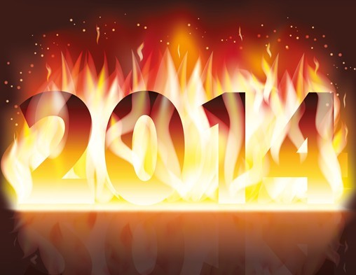 Happy New Year 2014 Text Design Vector 03