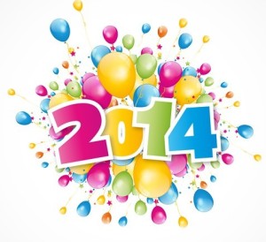 Happy New Year 2014 Text Design Vector 04