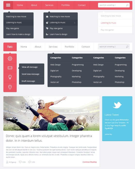 Flatic User Interface Kit PSD